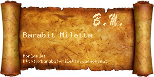 Barabit Miletta névjegykártya